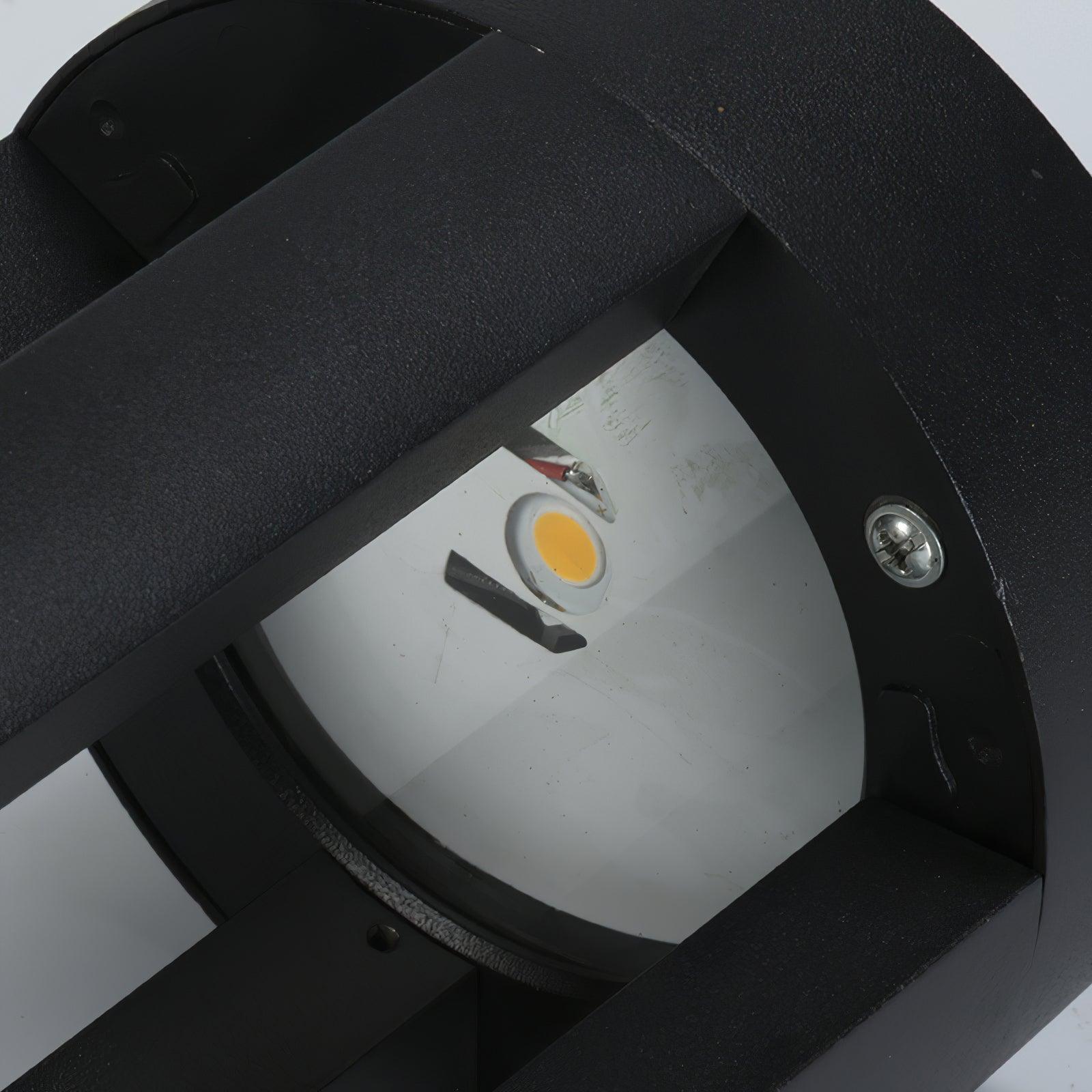 Black Cylindrical Solar Outdoor Post Light - Blowlighting