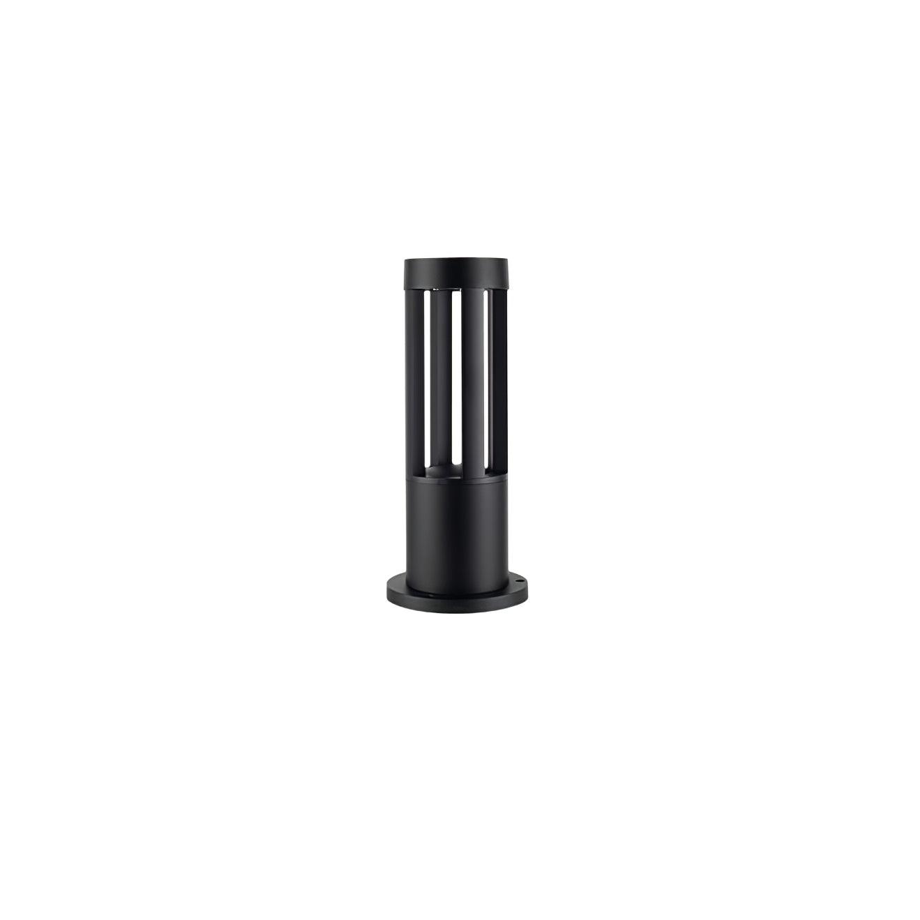 Black Cylindrical Solar Outdoor Post Light - Blowlighting