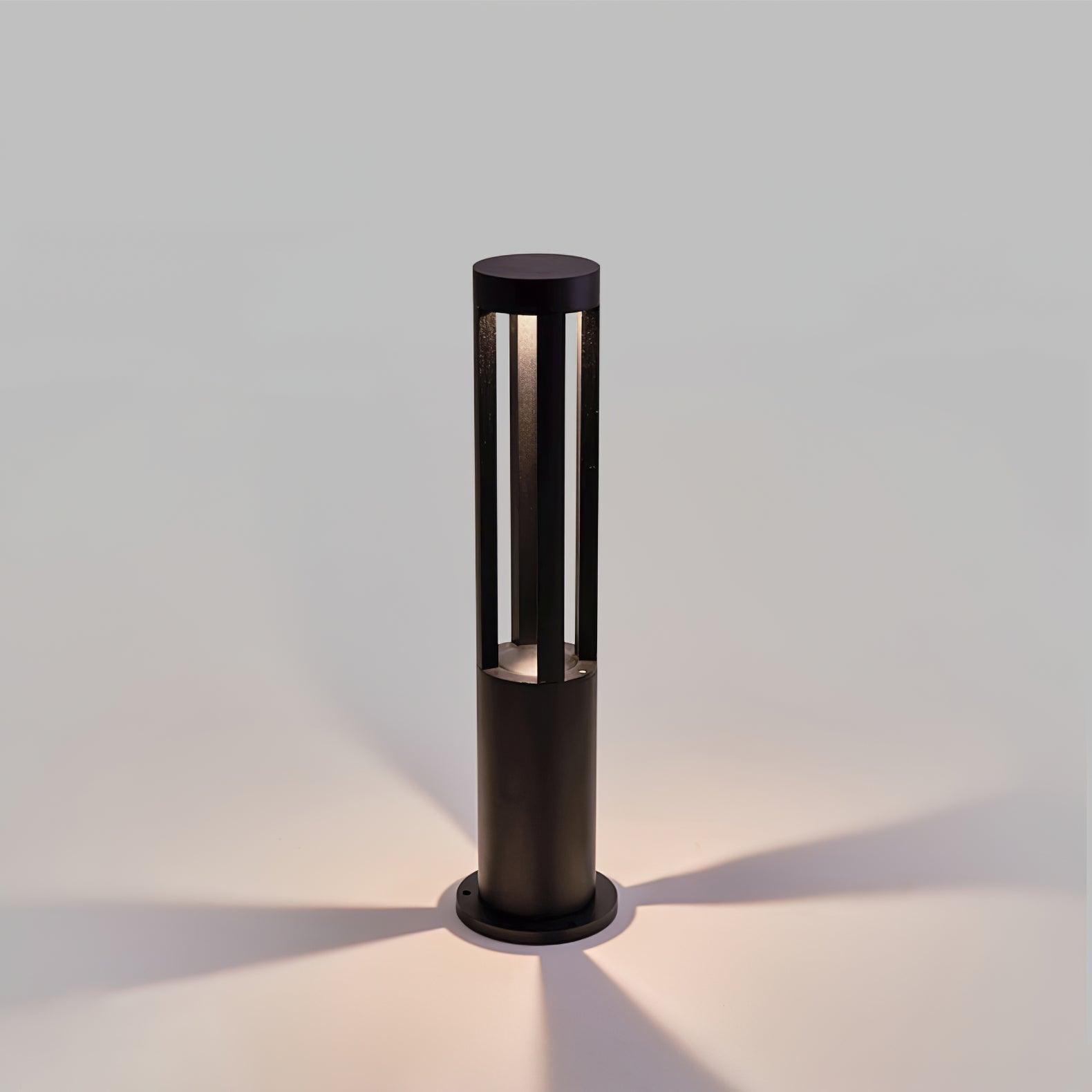 Black Cylindrical Solar Outdoor Post Light - Blowlighting