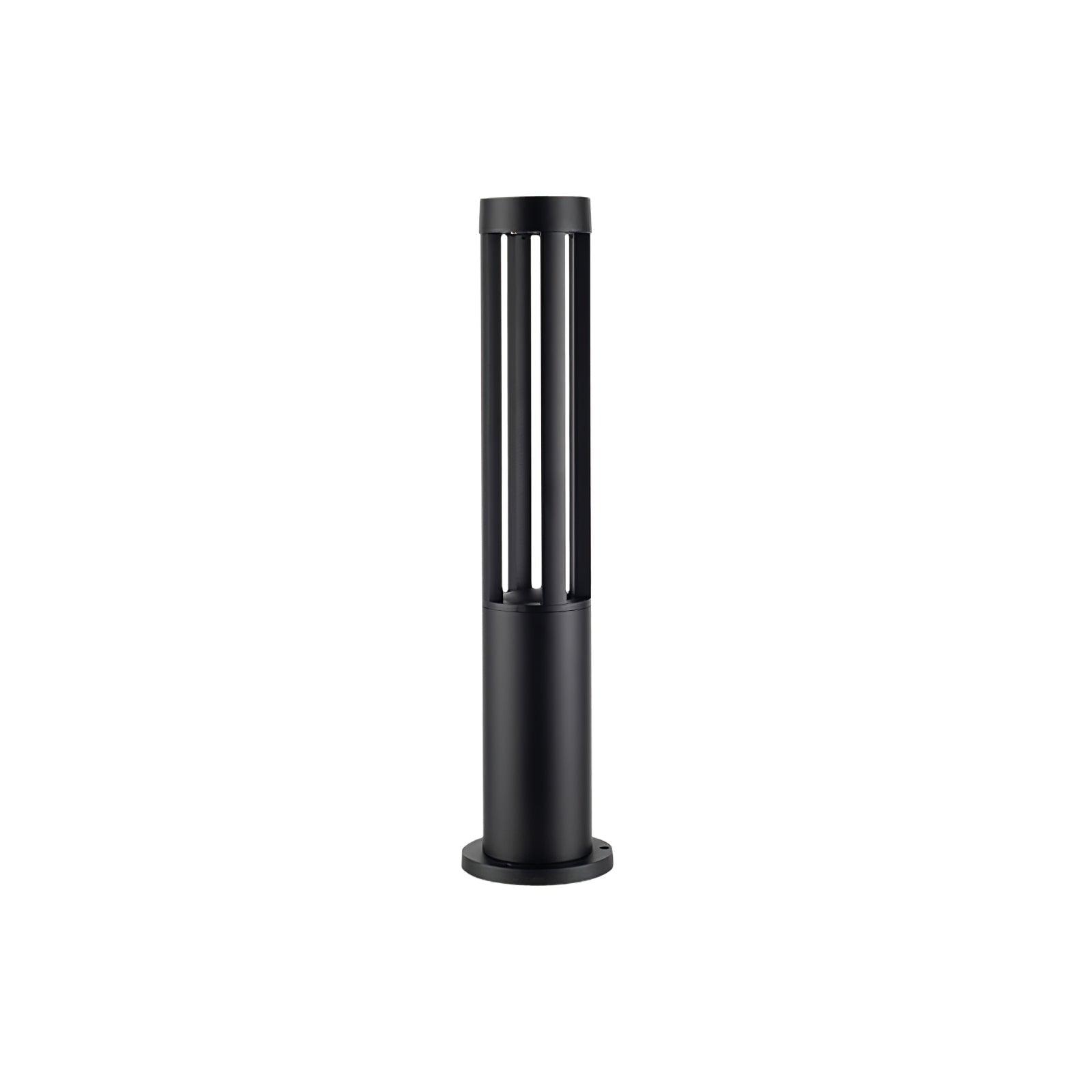 Black Cylindrical Solar Outdoor Post Light - Blowlighting