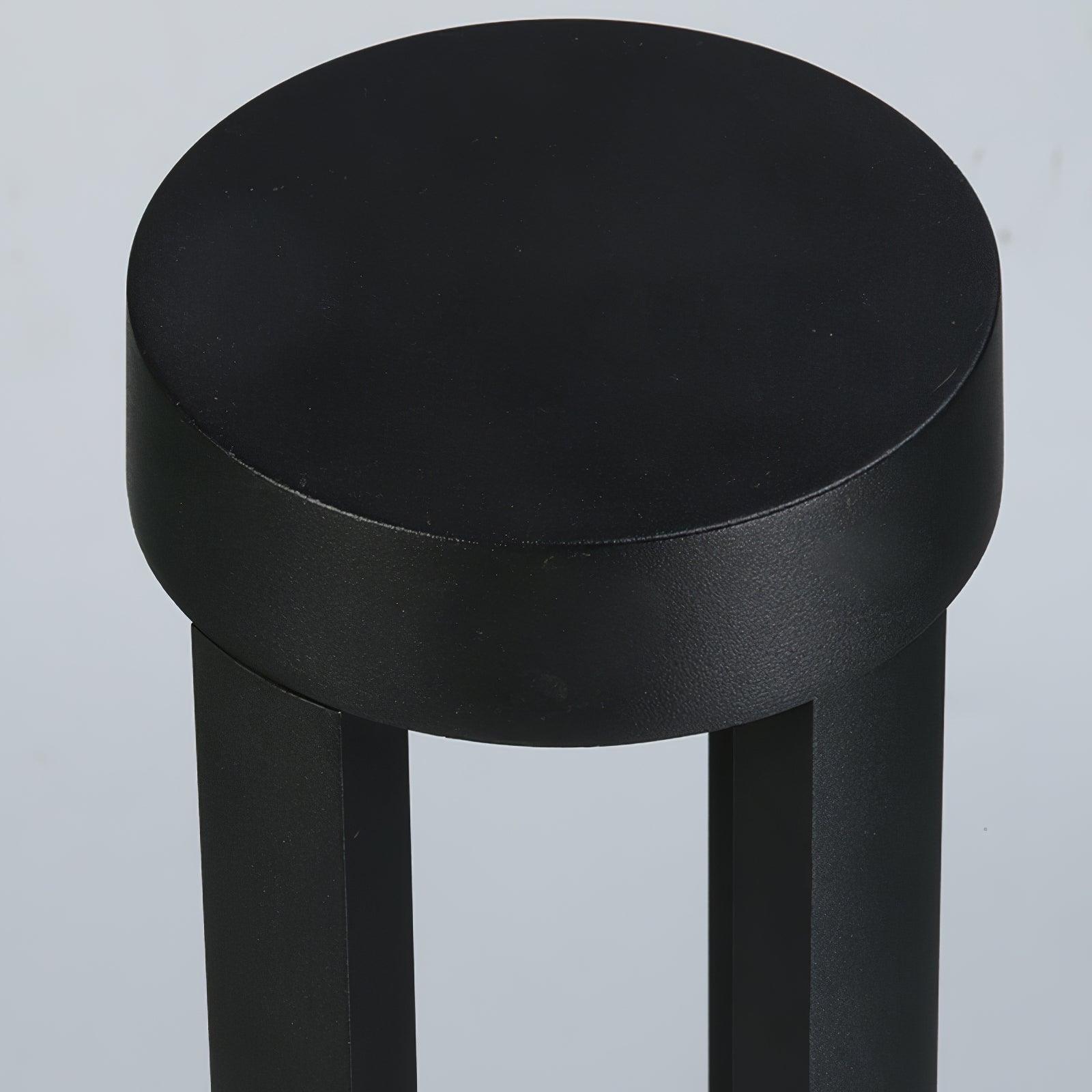 Black Cylindrical Solar Outdoor Post Light - Blowlighting