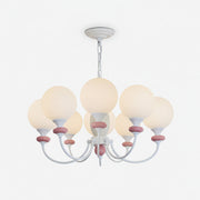 Xavren Elegant White Glass Chandelier
