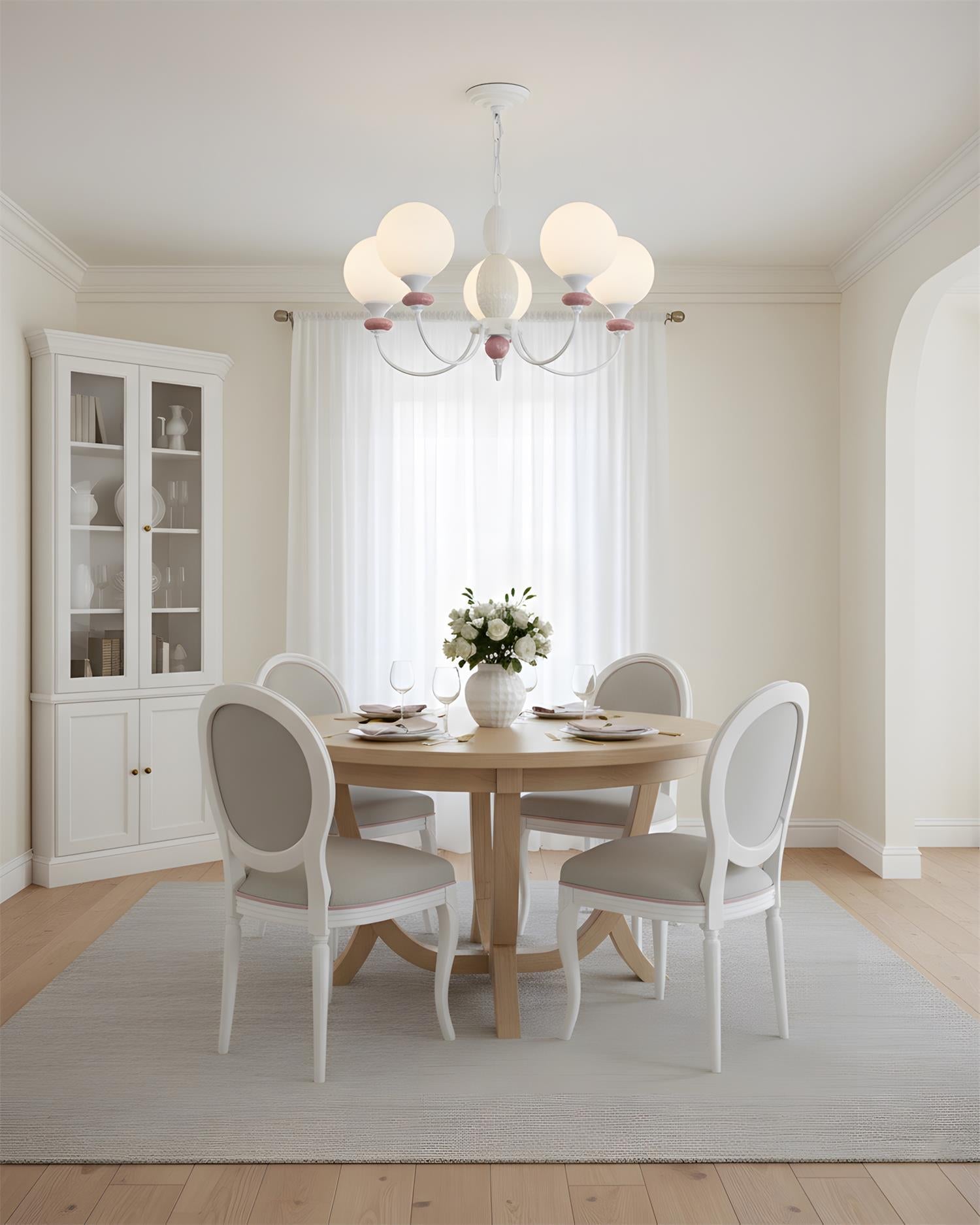 Xavren Elegant White Glass Chandelier