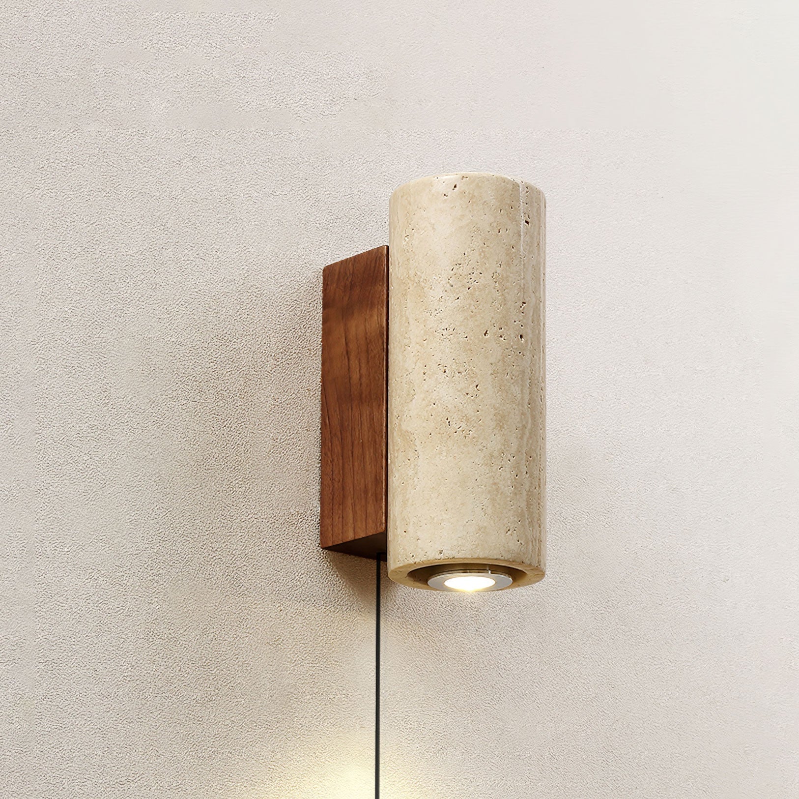 Veyrila Rectangular Travertine Wall Light - Blowlighting