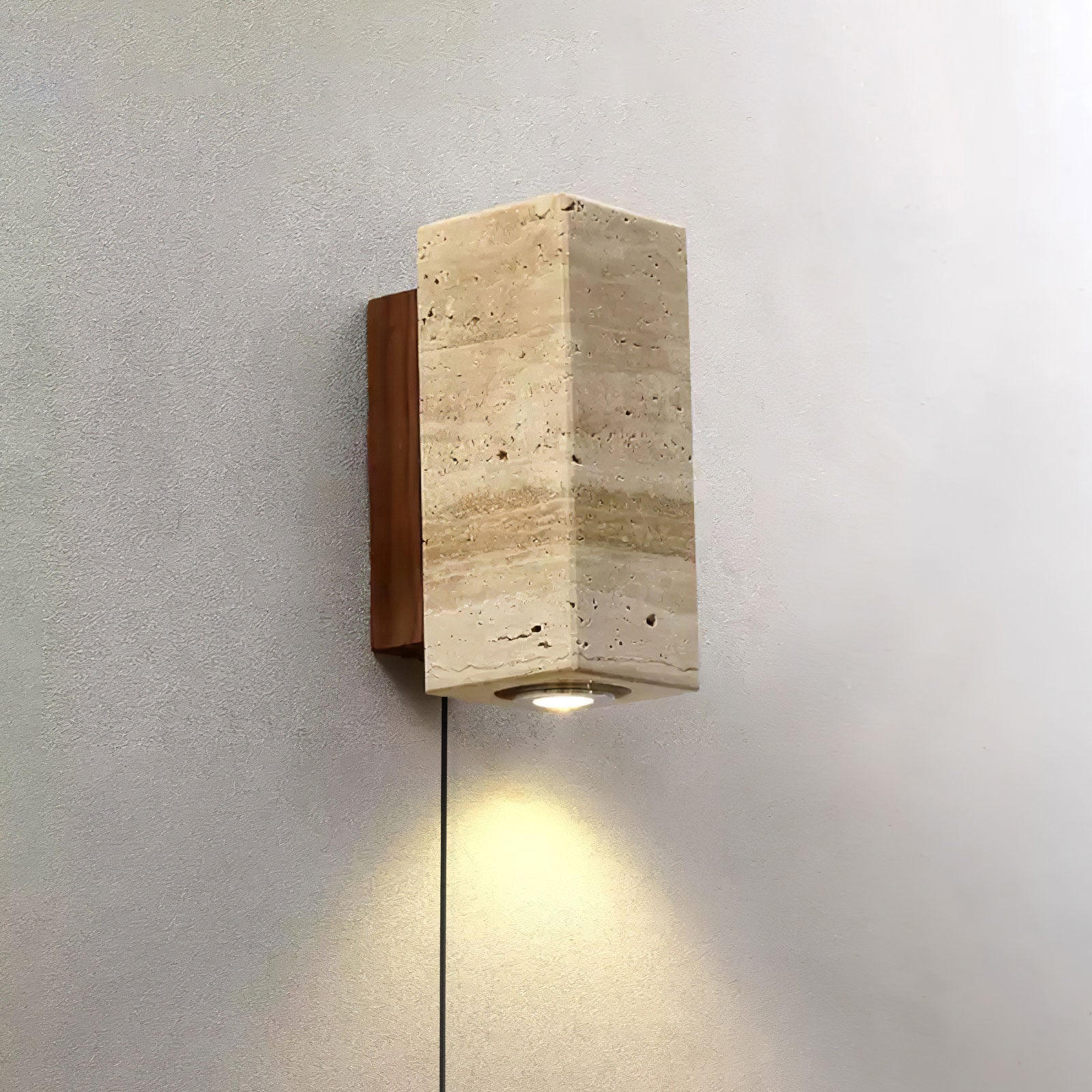 Veyrila Rectangular Travertine Wall Light - Blowlighting