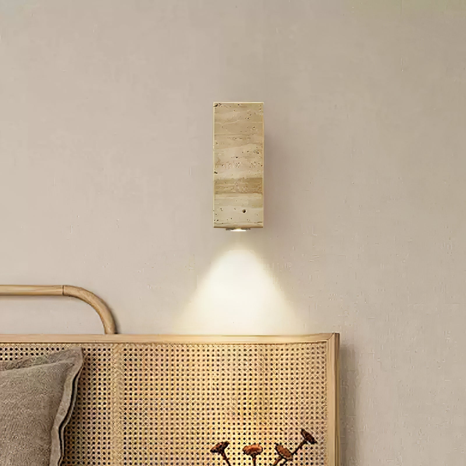 Veyrila Rectangular Travertine Wall Light - Blowlighting