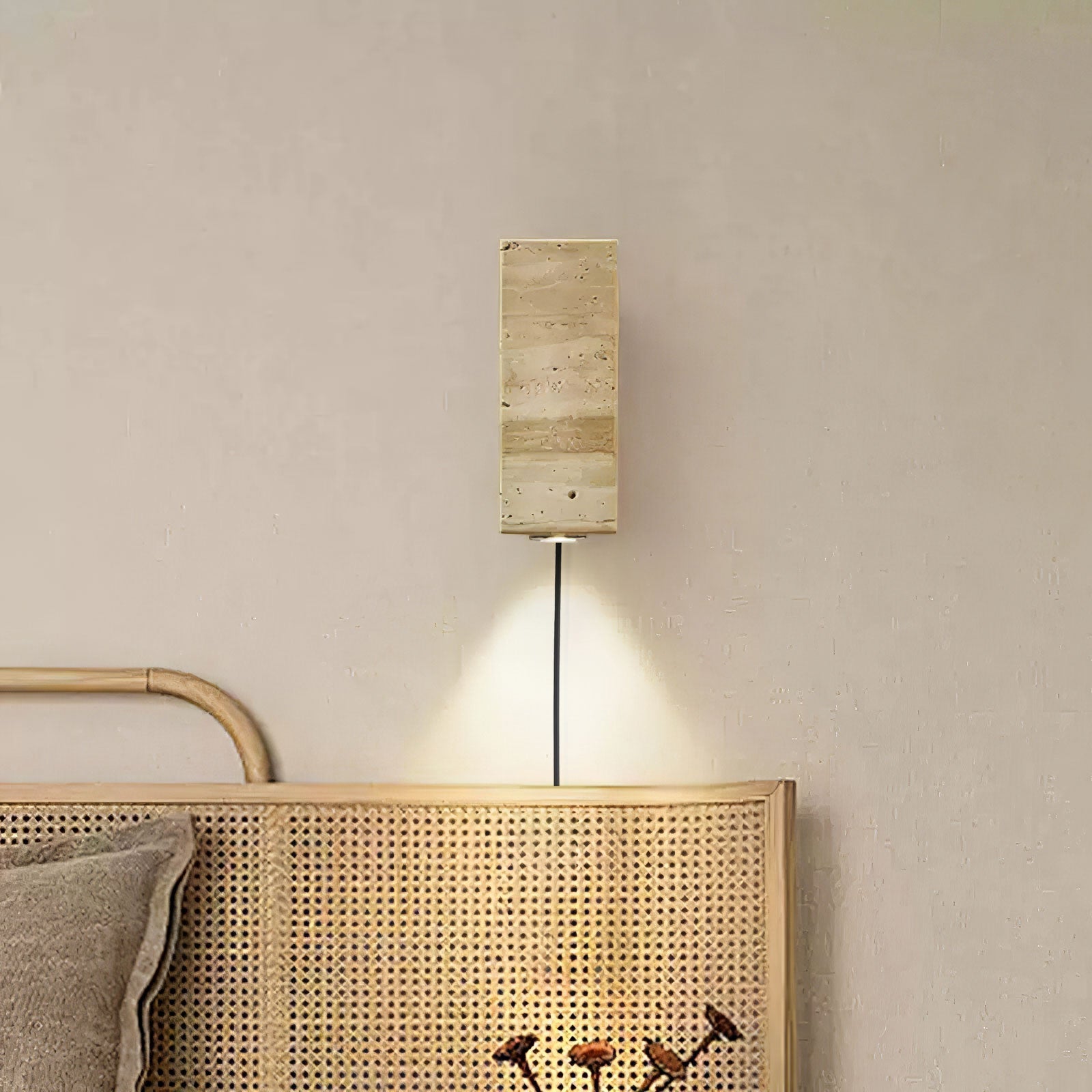 Veyrila Rectangular Travertine Wall Light - Blowlighting