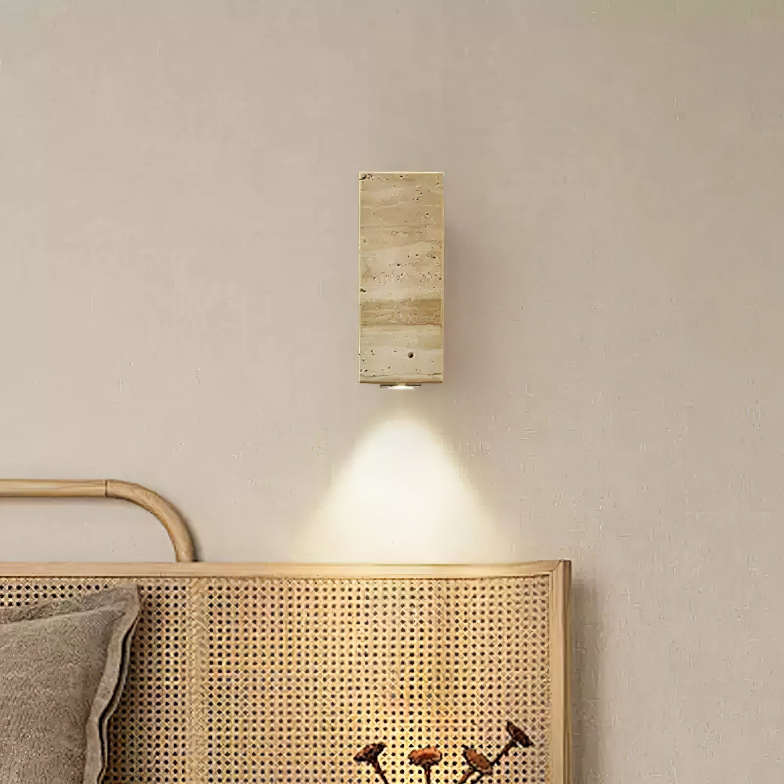 Veyrila Rectangular Travertine Wall Light - Blowlighting