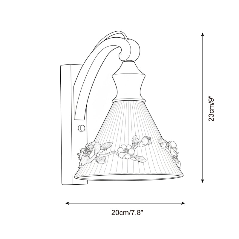 Romanty Elegant Flower Wood Wall Lamp