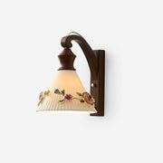 Romanty Elegant Flower Wood Wall Lamp