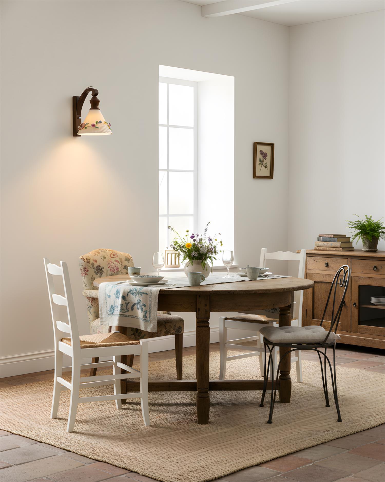 Romanty Elegant Flower Wood Wall Lamp