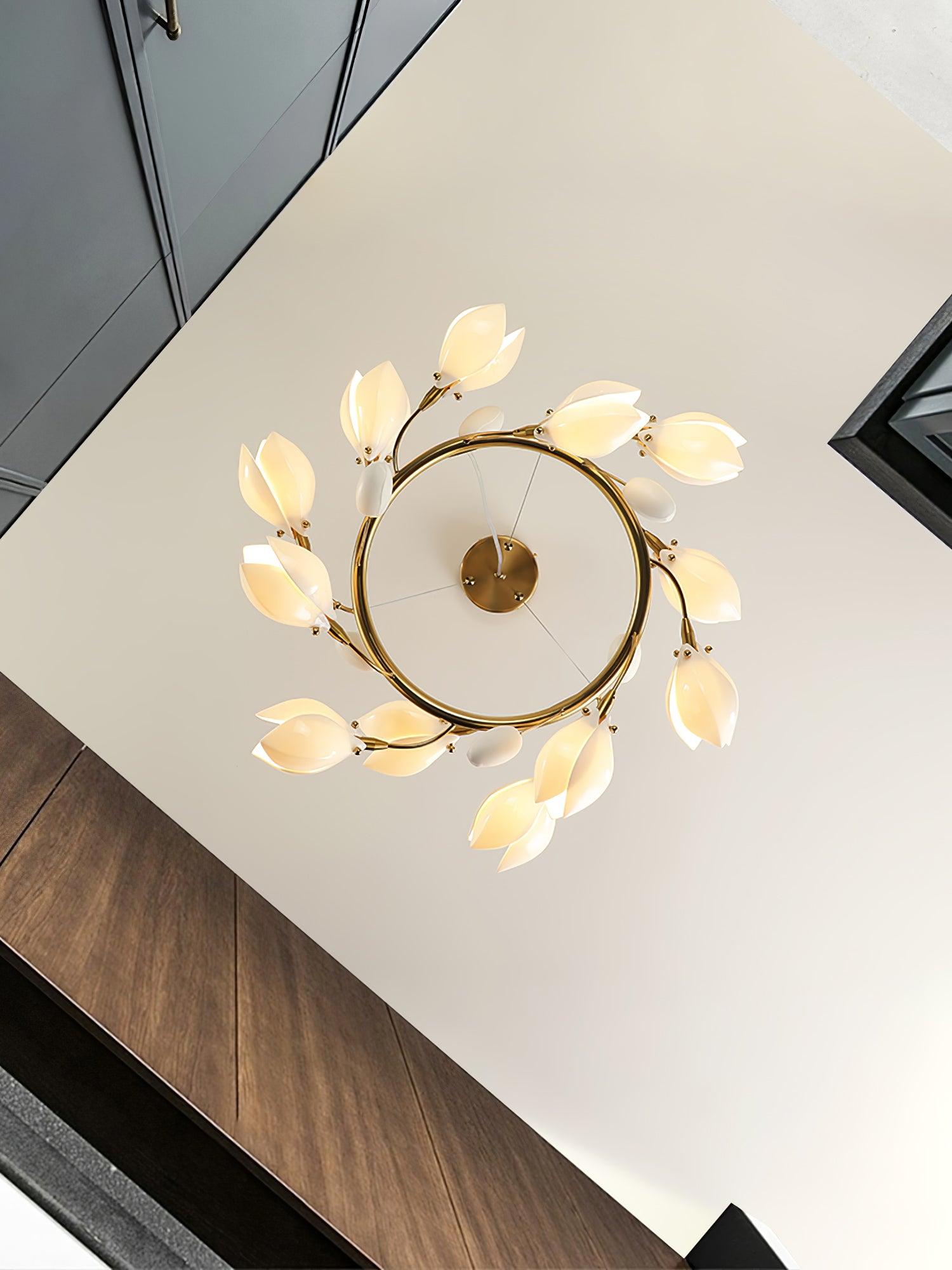 Porcelain Magnolia Chandelier - Blowlighting