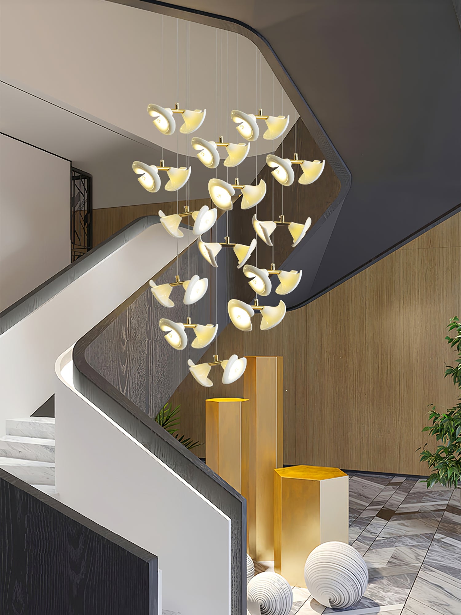 Ernoreth Art Deco Ceramic Chandelier - Blowlighting