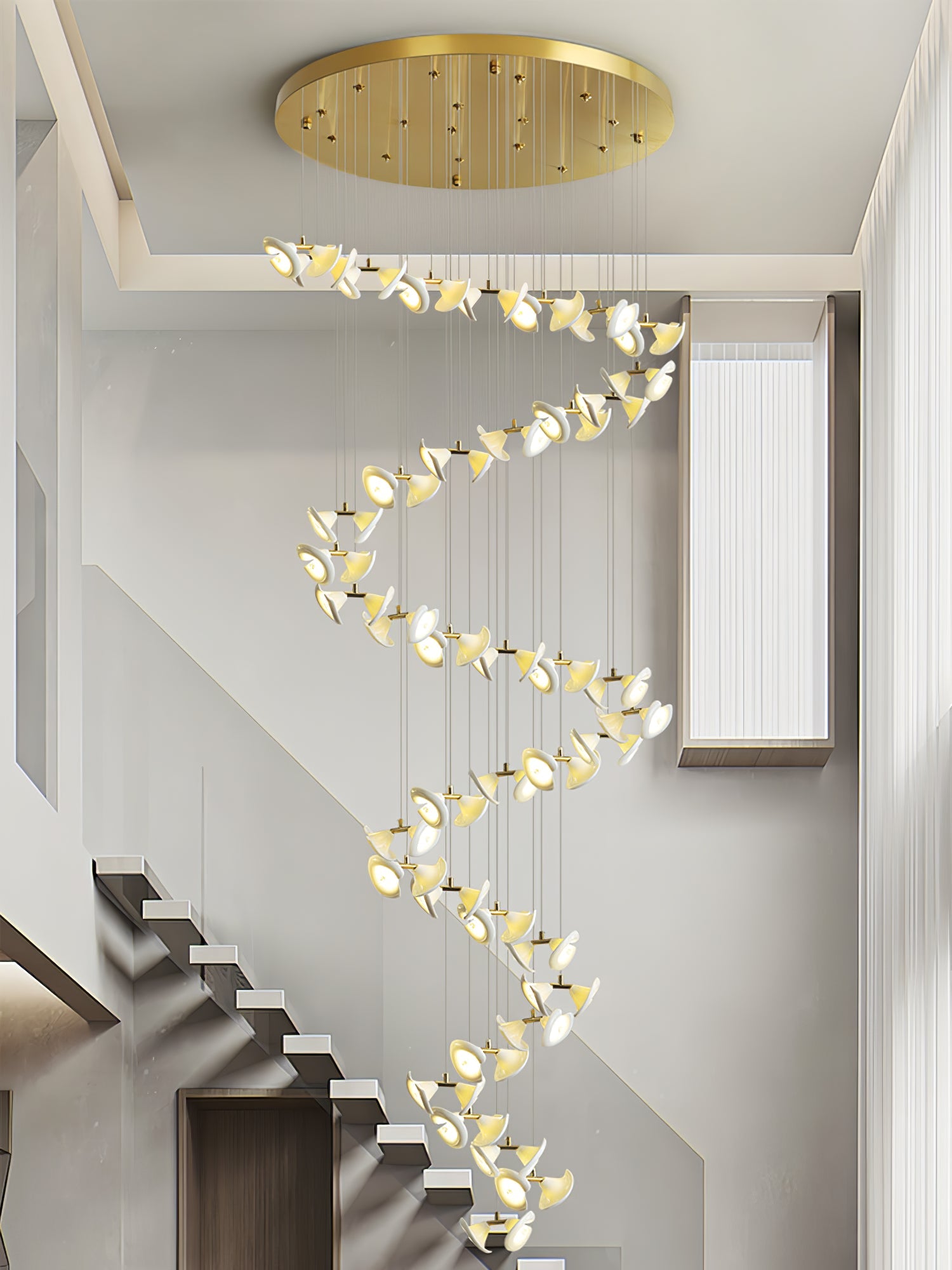 Ernoreth Art Deco Ceramic Chandelier - Blowlighting