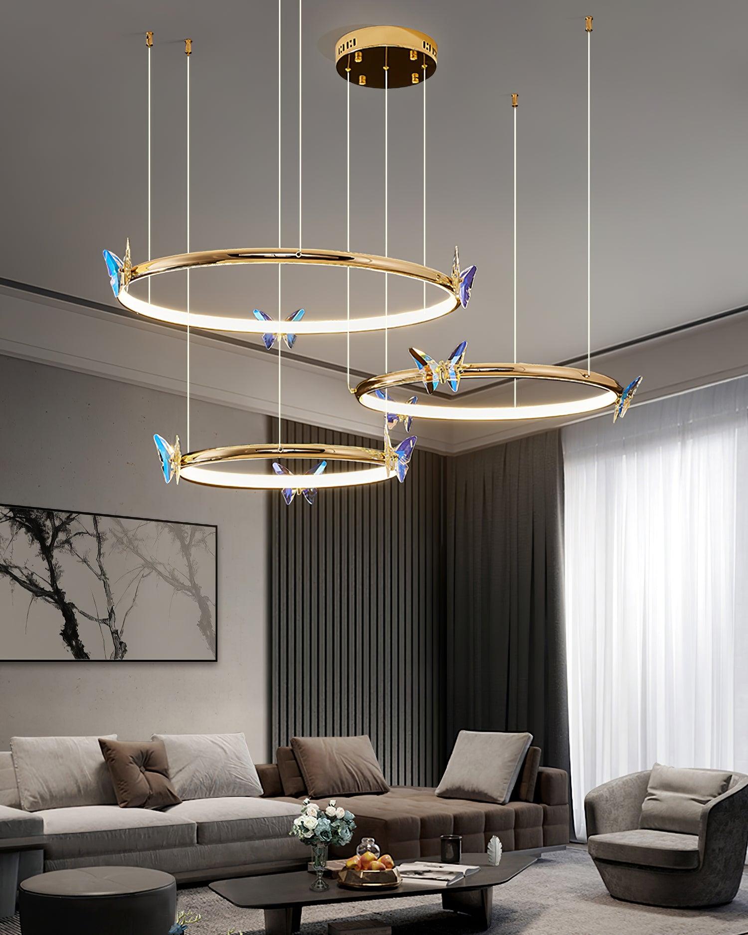 Blue Butterfly Chandelier - Blowlighting