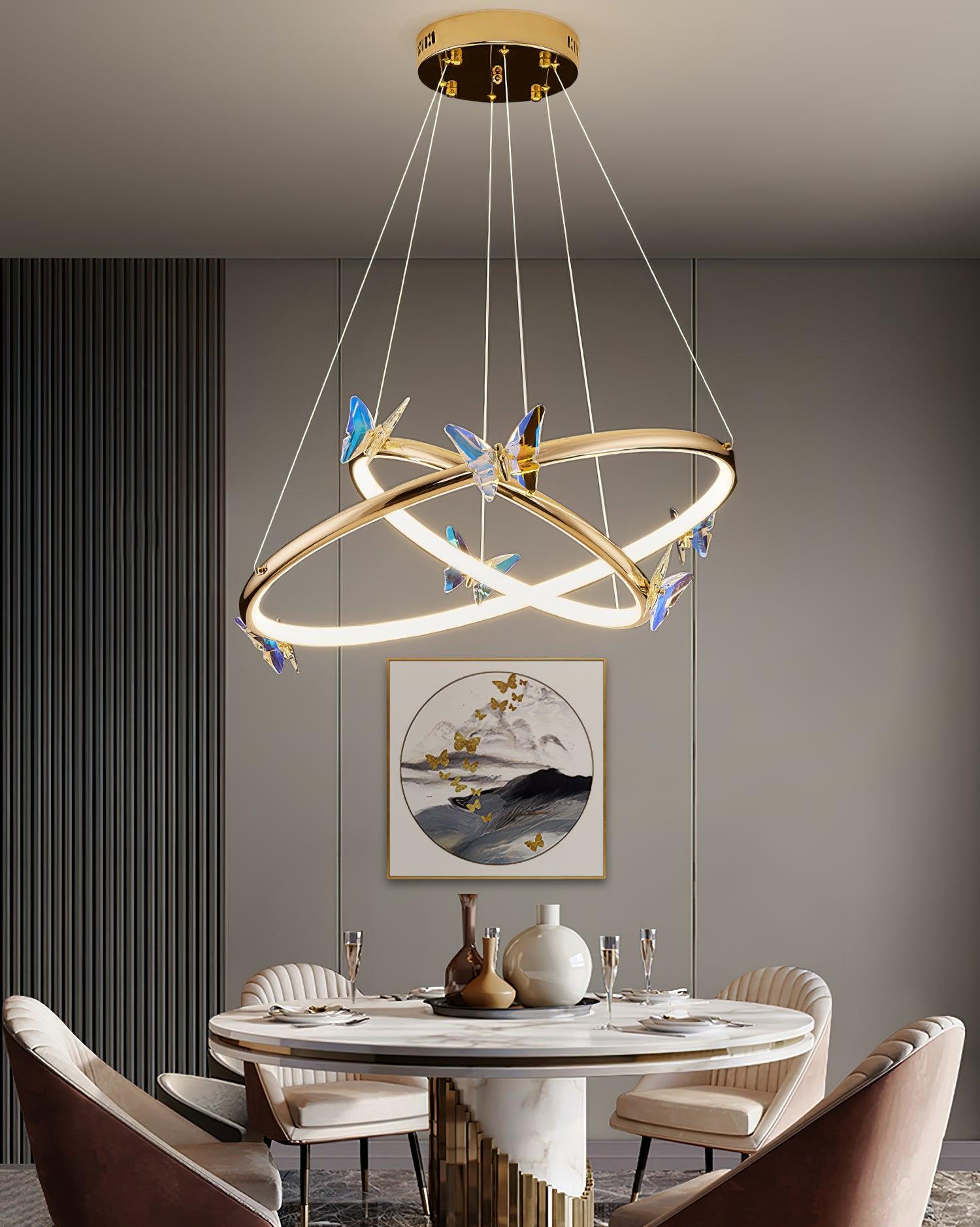Blue Butterfly Chandelier - Blowlighting