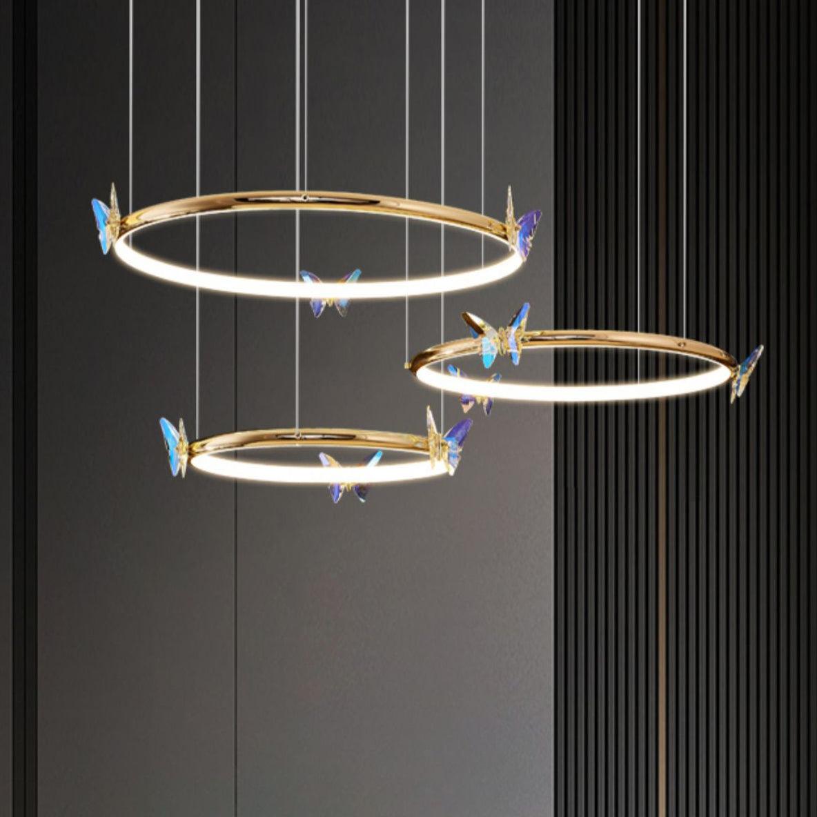 Blue Butterfly Chandelier - Blowlighting