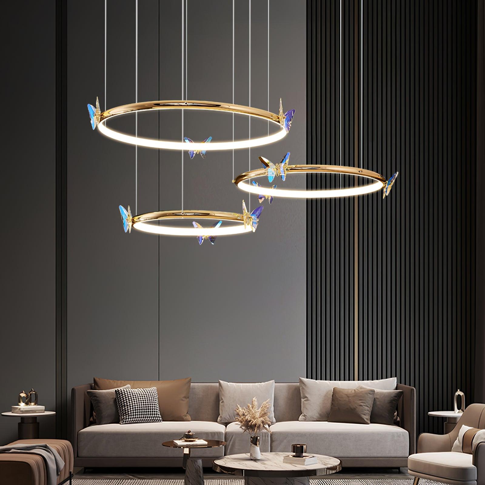 Blue Butterfly Chandelier - Blowlighting