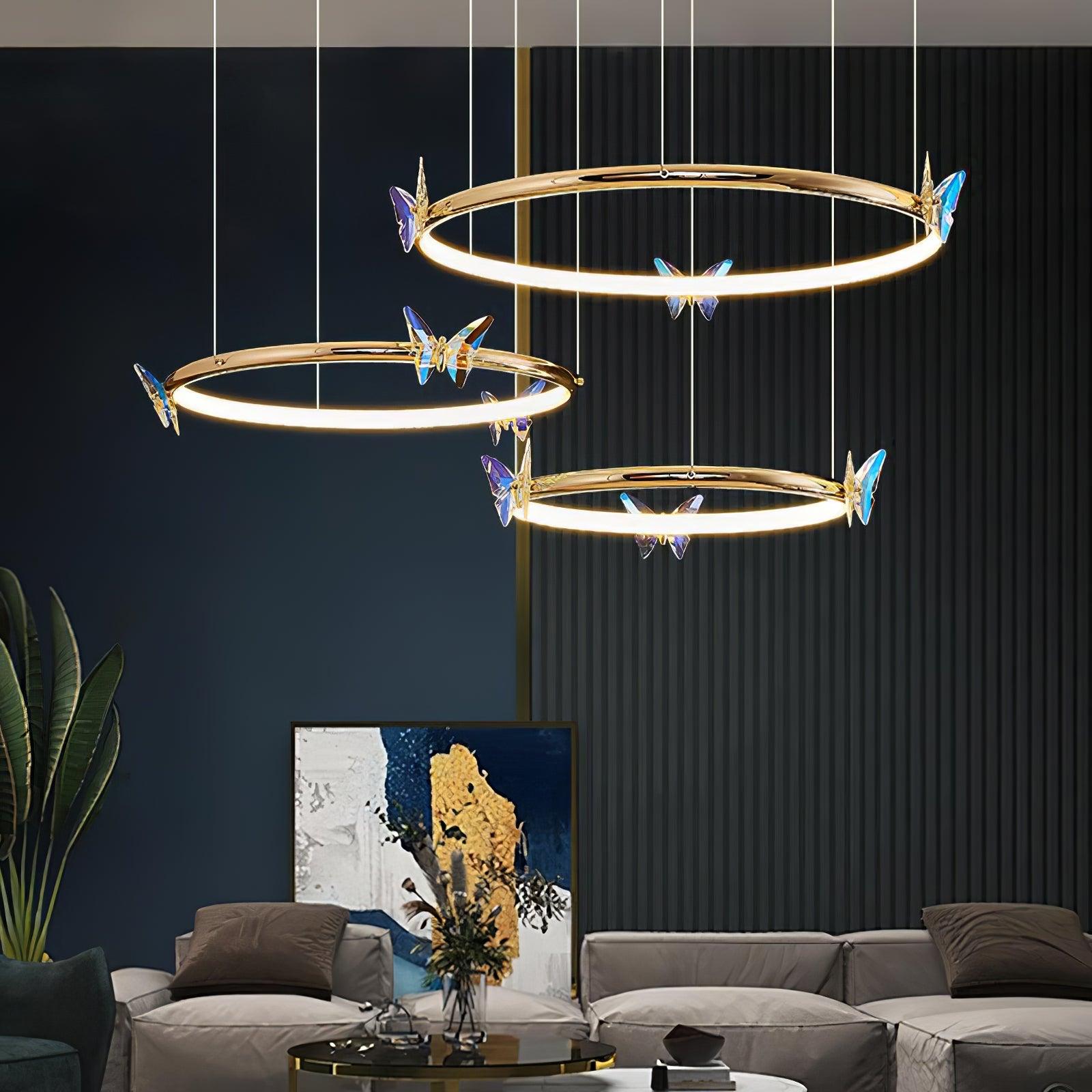 Blue Butterfly Chandelier - Blowlighting