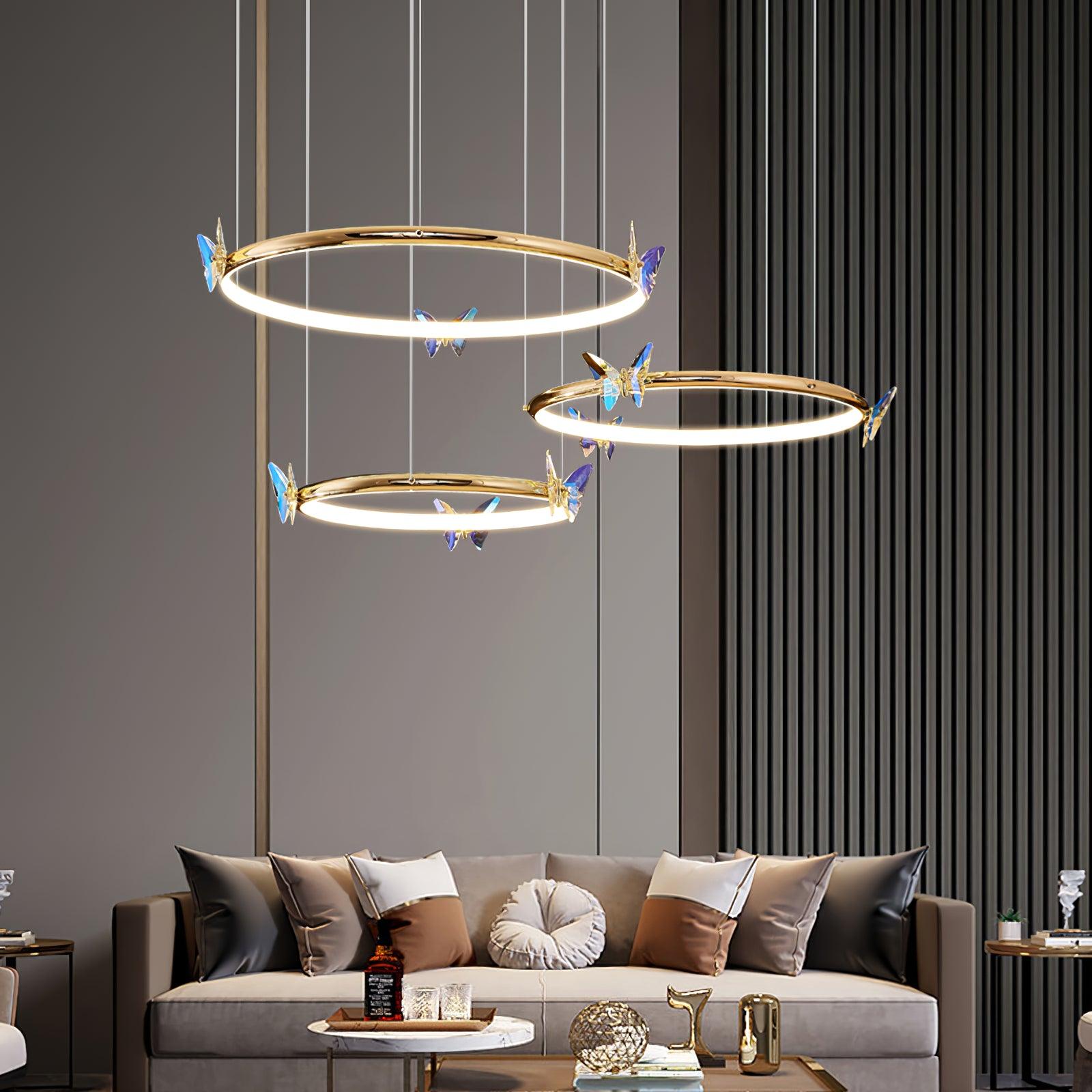 Blue Butterfly Chandelier - Blowlighting