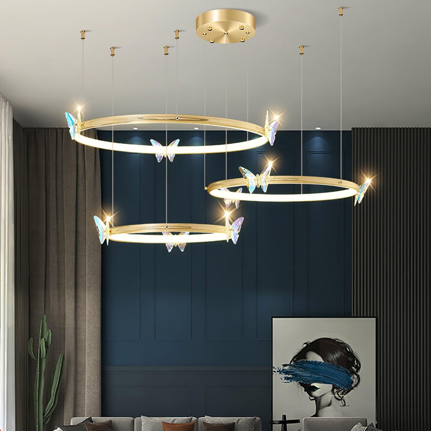 Blue Butterfly Chandelier - Blowlighting