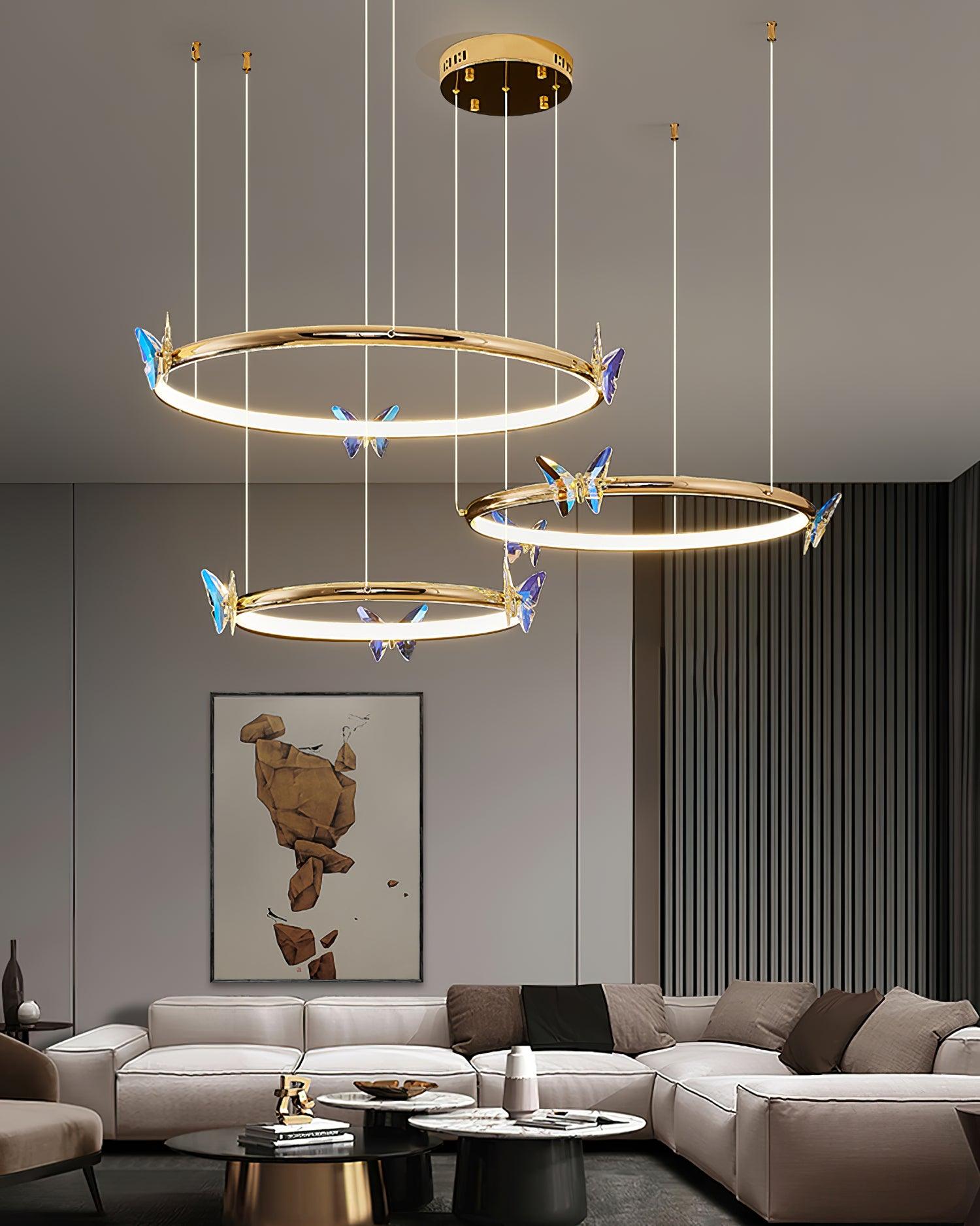 Blue Butterfly Chandelier - Blowlighting
