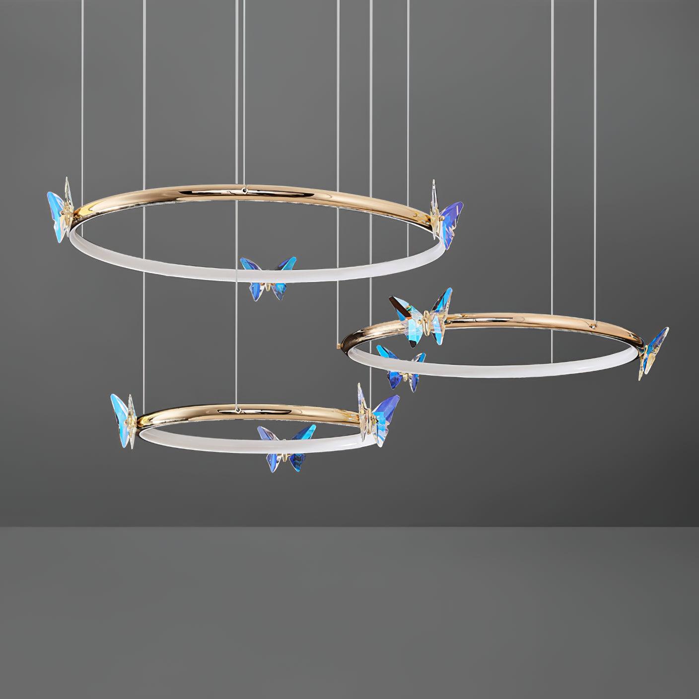 Blue Butterfly Chandelier - Blowlighting