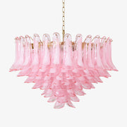 Aurora Chandelier Blush Pink Murano Glass Petals Elegant - Blowlighting