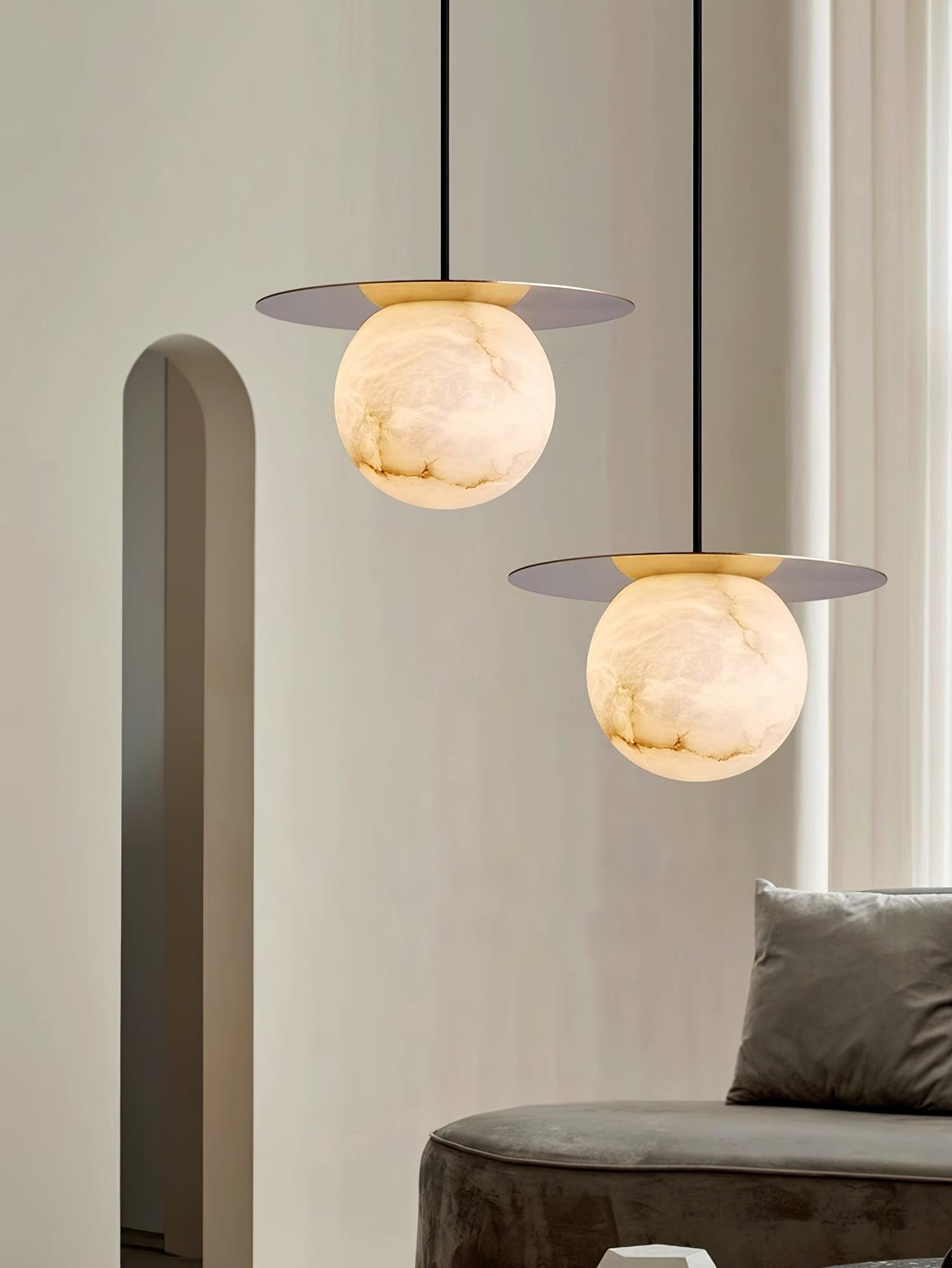 Nyvelyra Sphere Alabaster Pendant Light - Blowlighting
