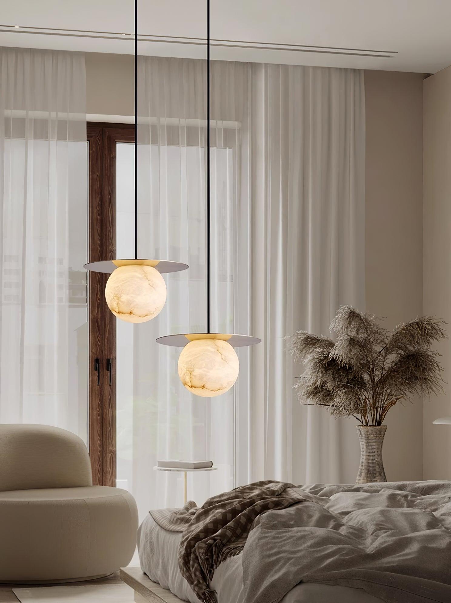Nyvelyra Sphere Alabaster Pendant Light - Blowlighting