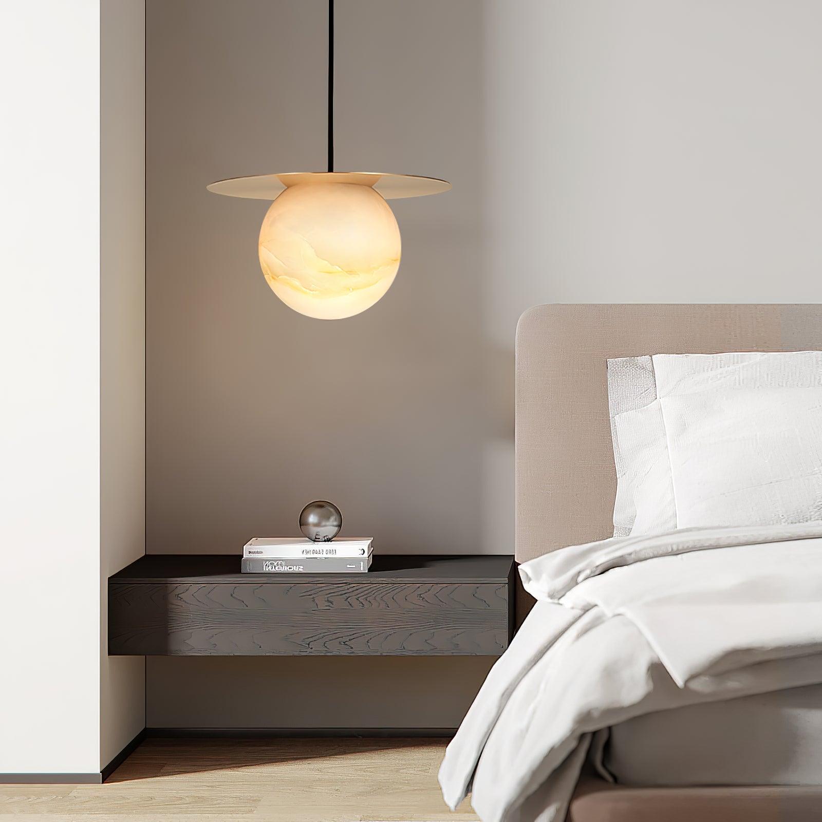 Nyvelyra Sphere Alabaster Pendant Light - Blowlighting