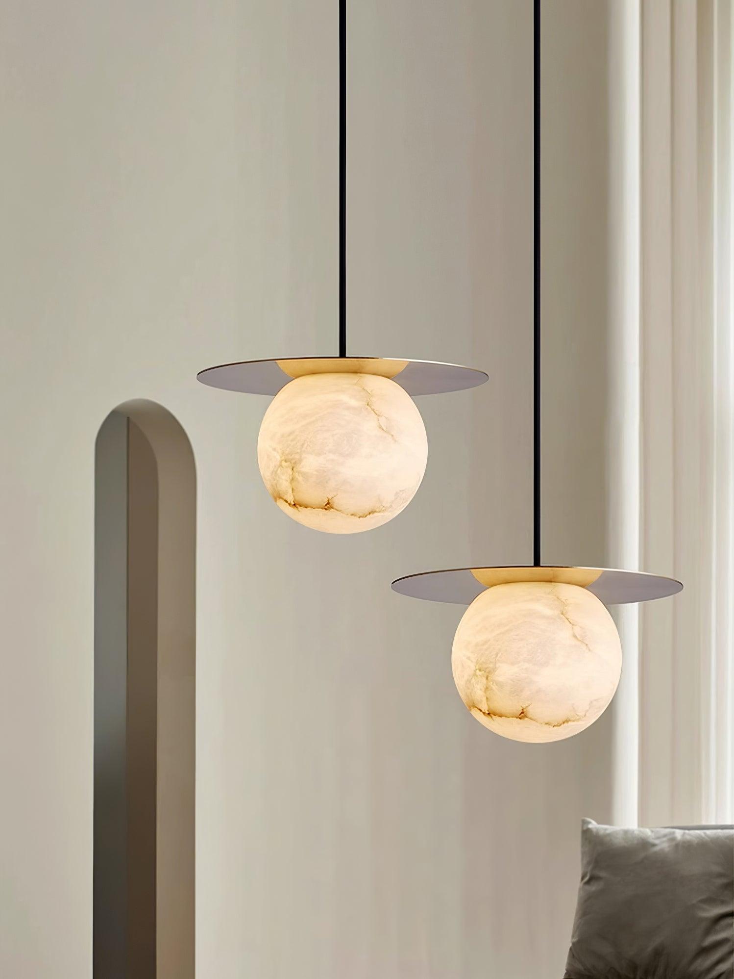 Nyvelyra Sphere Alabaster Pendant Light - Blowlighting
