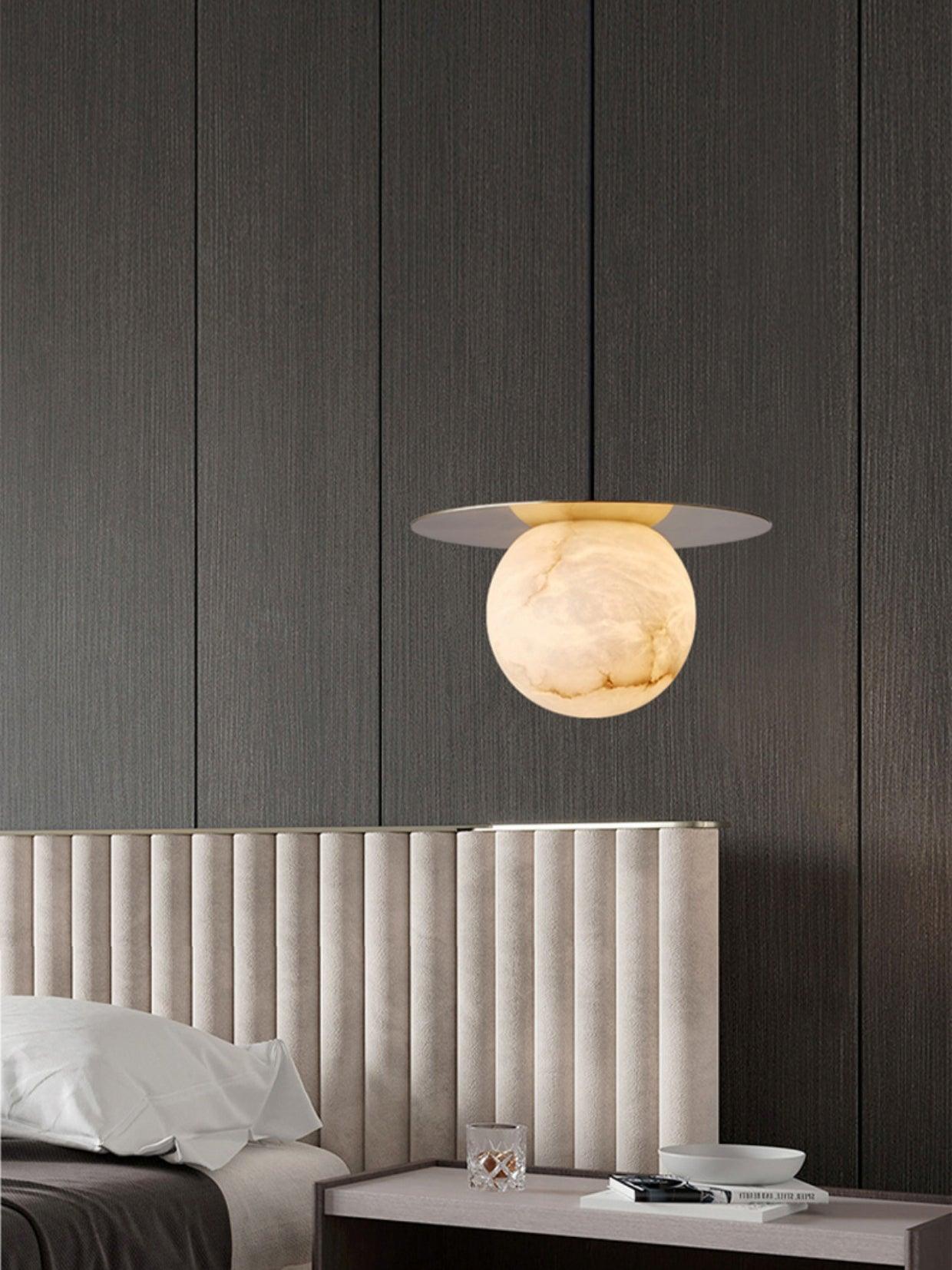 Nyvelyra Sphere Alabaster Pendant Light - Blowlighting