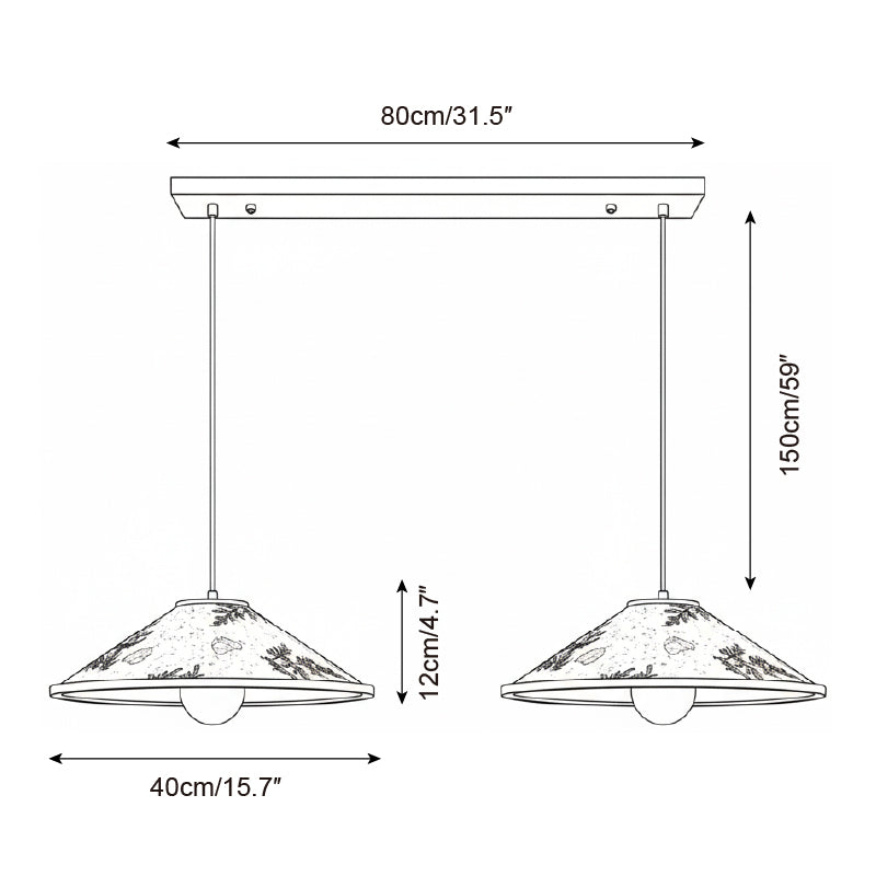 Botanica Vintage Rice Paper Pendant Lamp