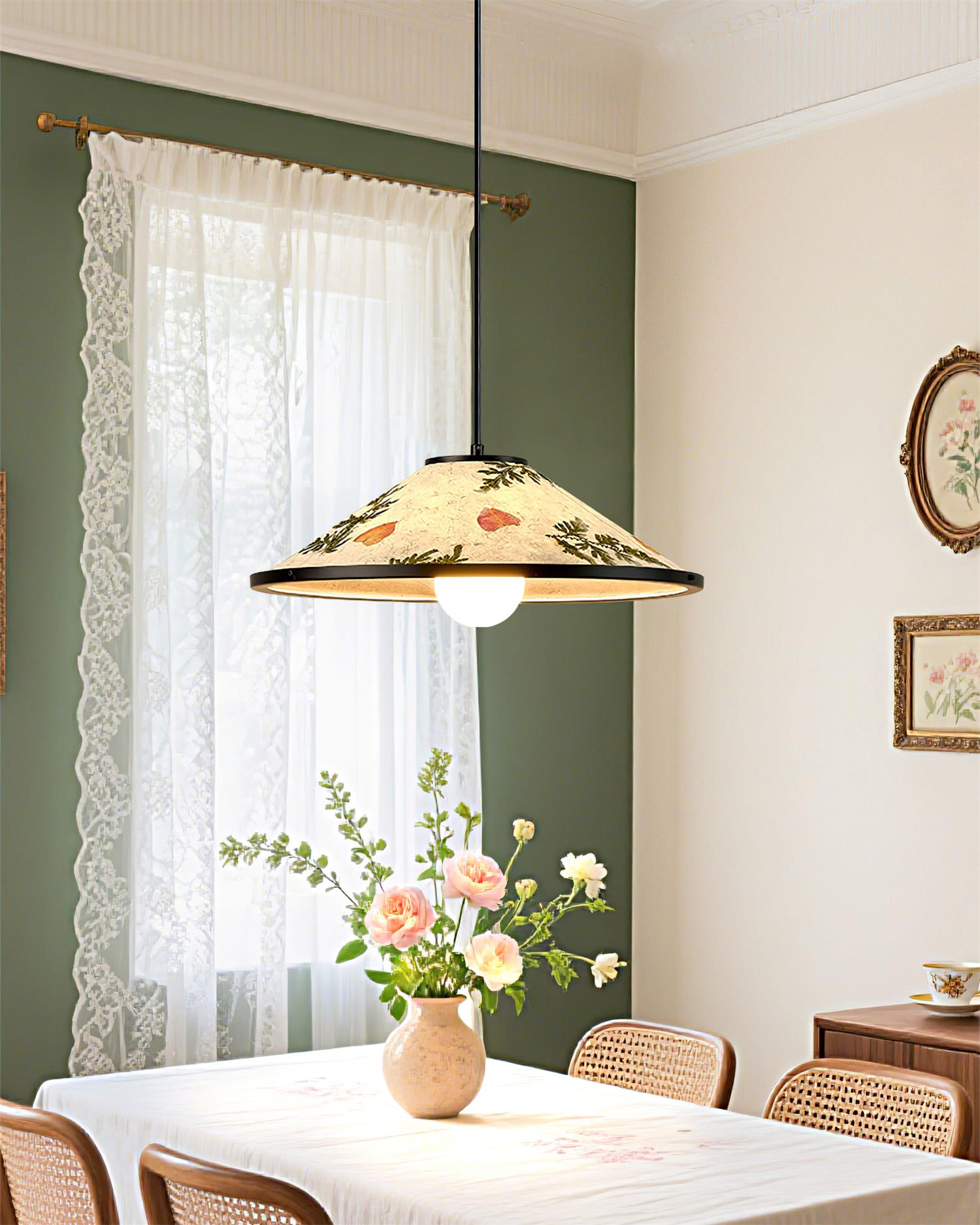 Botanica Vintage Rice Paper Pendant Lamp