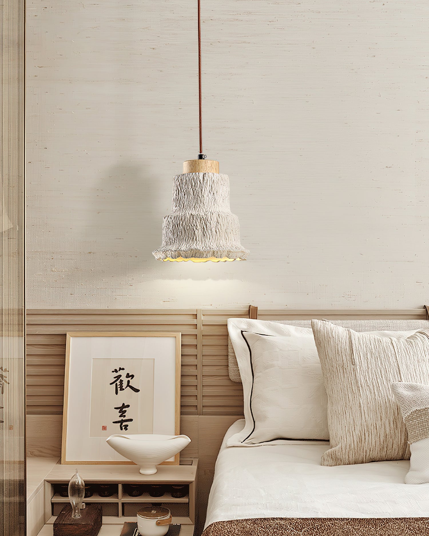 Esilara Tiered Travertine Pendant Light - Blowlighting