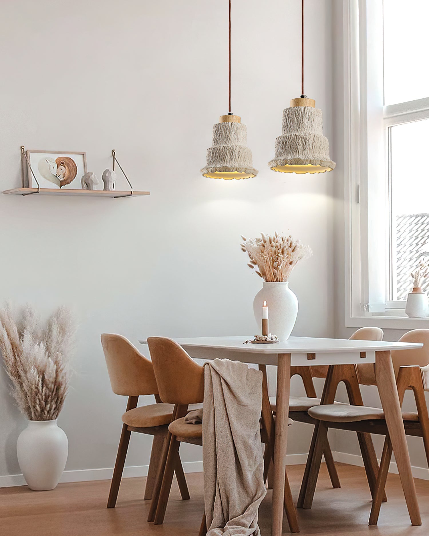 Esilara Tiered Travertine Pendant Light - Blowlighting