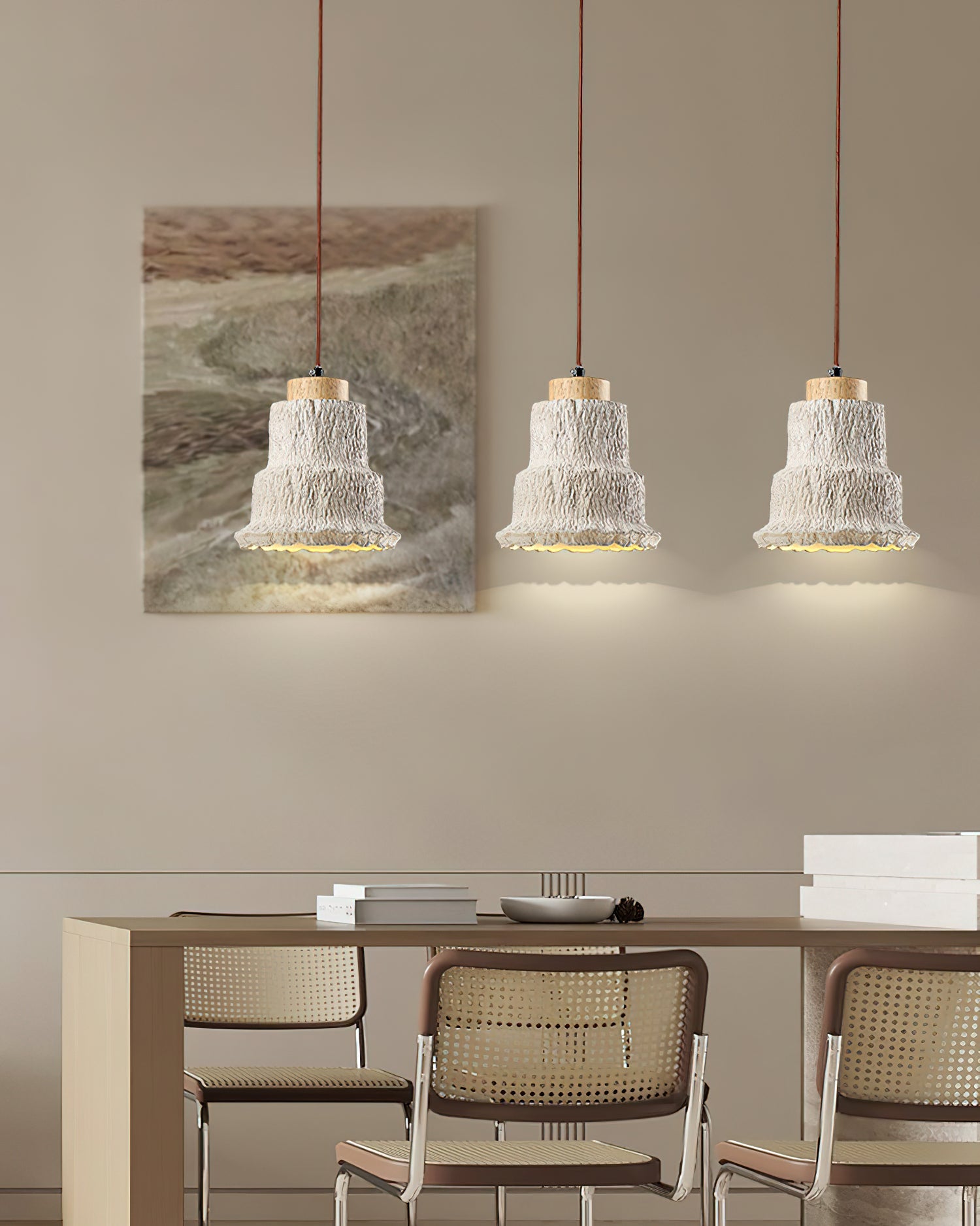 Esilara Tiered Travertine Pendant Light - Blowlighting