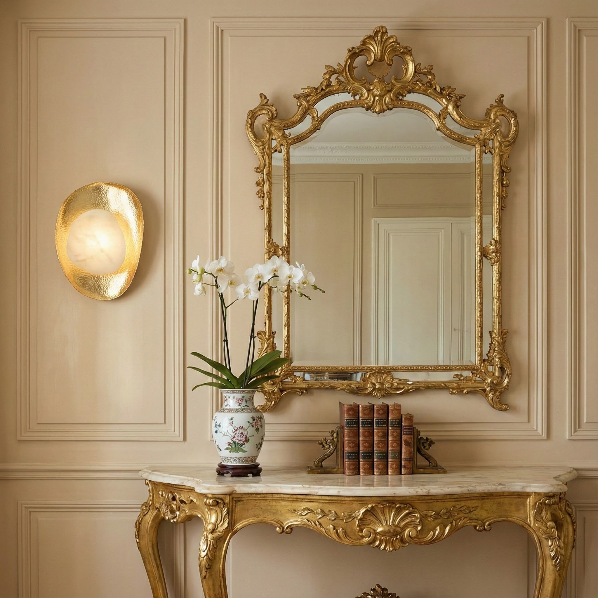 Brace Art Deco Alabaster Wall Light