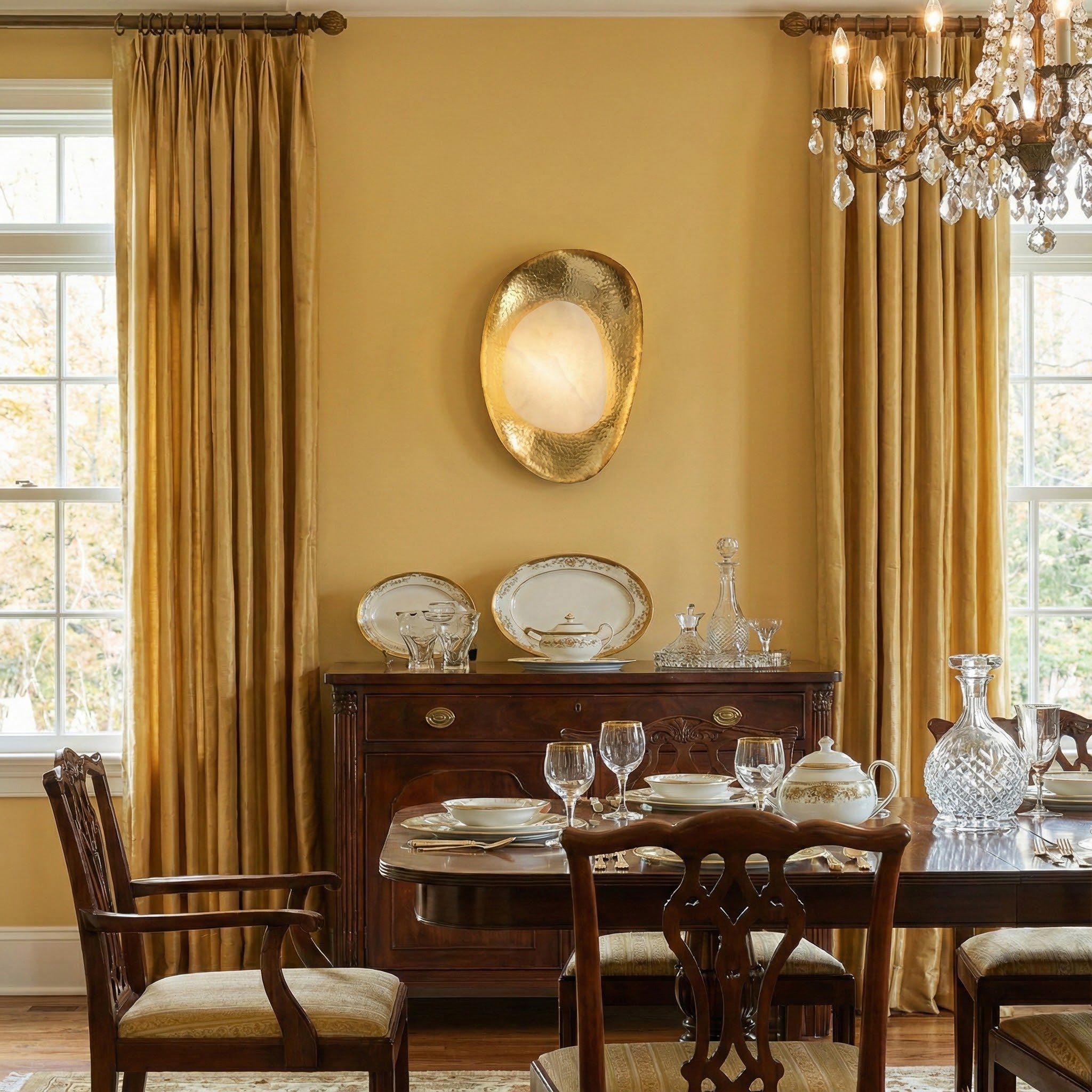 Brace Art Deco Alabaster Wall Light