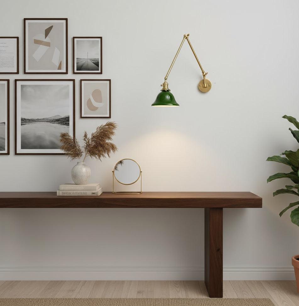 Brady Modern Glass Swing Arm Wall Light