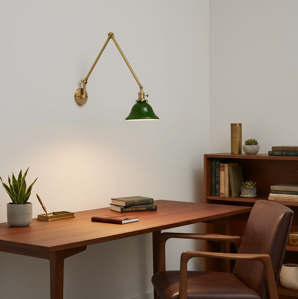 Brady Modern Glass Swing Arm Wall Light