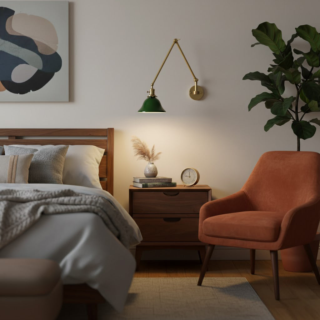 Brady Modern Glass Swing Arm Wall Light