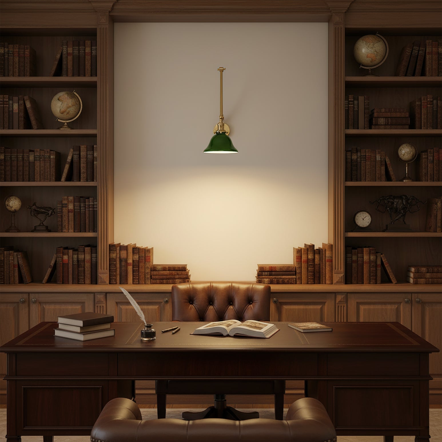 Brady Modern Glass Swing Arm Wall Light