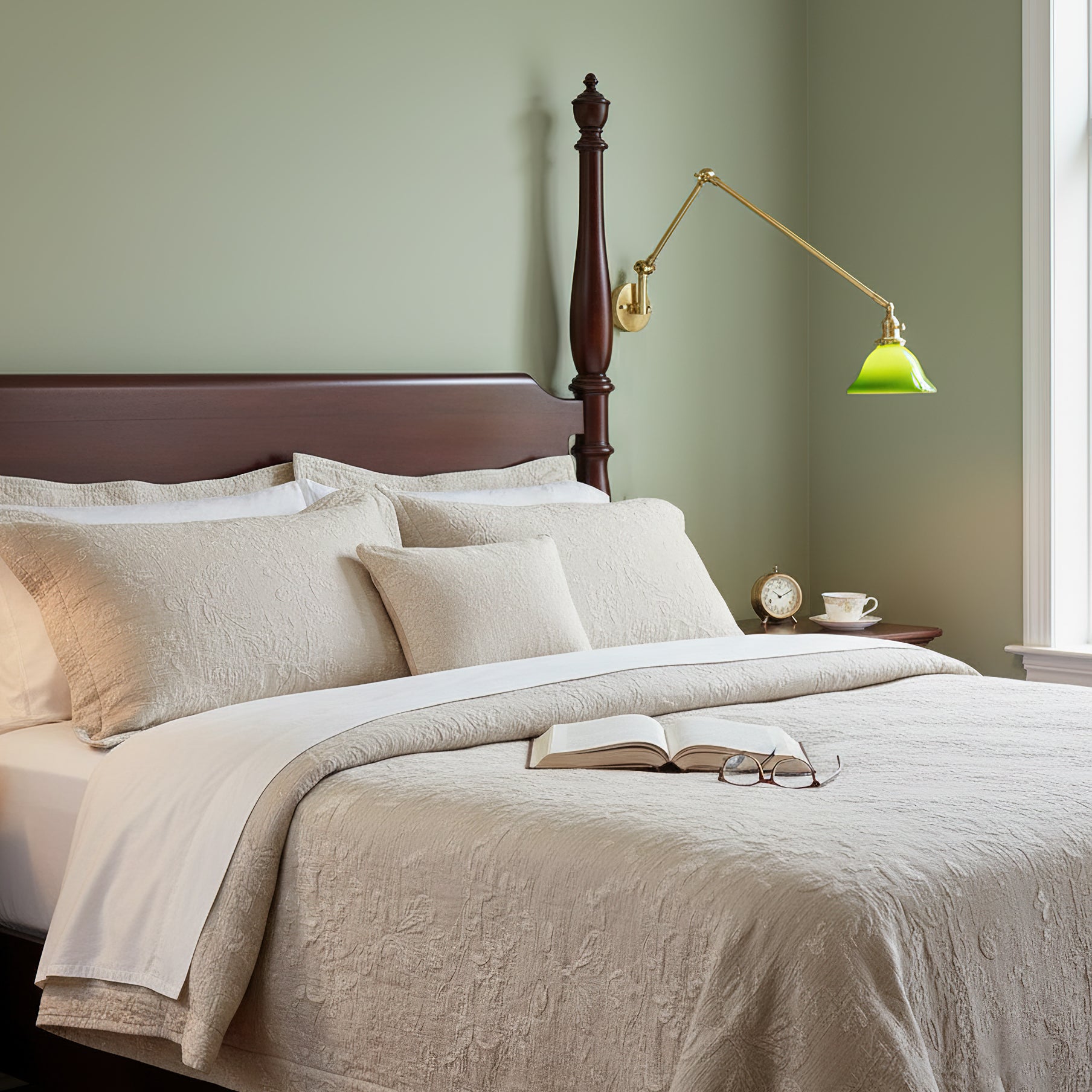 Brady Modern Glass Swing Arm Wall Light