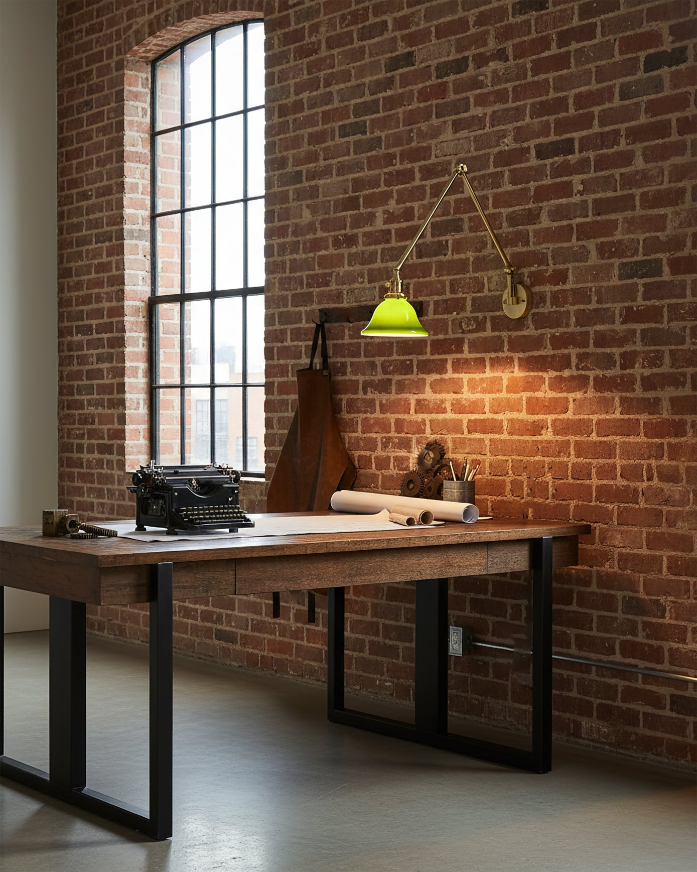 Brady Modern Glass Swing Arm Wall Light