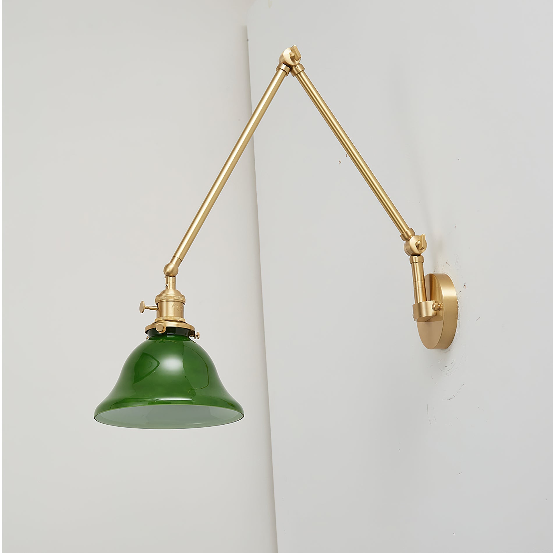Brady Modern Glass Swing Arm Wall Light