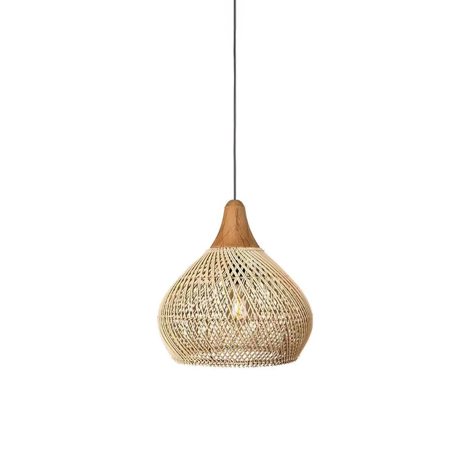 Braided Rattan Swag Pendant Lamp - Blowlighting