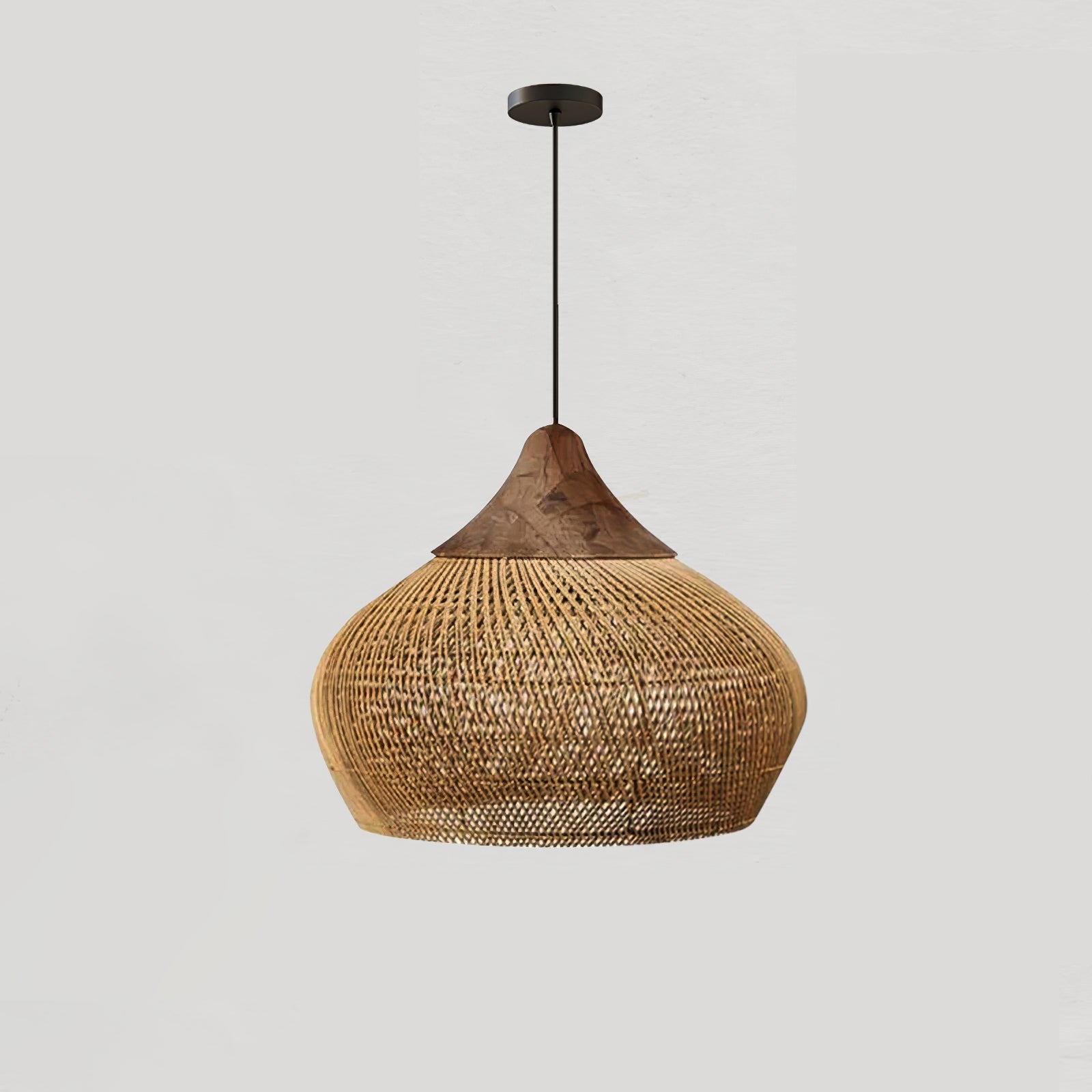 Braided Rattan Swag Pendant Lamp - Blowlighting