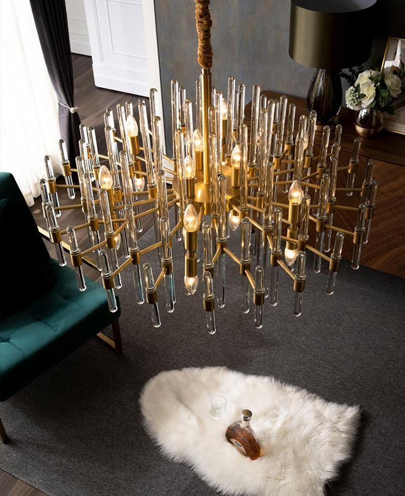 Vintage Antique Brass Chandelier - Blowlighting